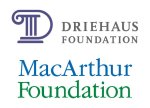 Combination logo for Driehaus Foundation and MacArthur Foundation